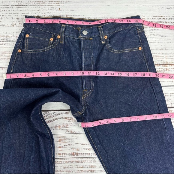 Levi’s Men’s Size 34 x 31 Classic 501 Button Fly Straight Leg Dark Wash Jeans - Picture 10 of 15